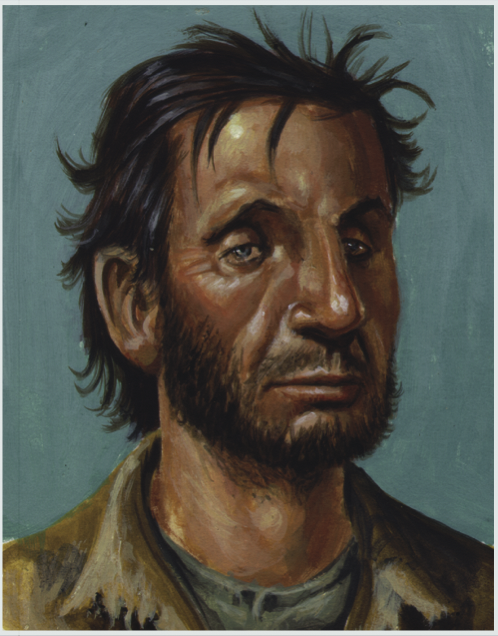 Jeune demoiselle devant une église au 19ème siècle